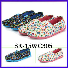 SR-15WC305 Moda Flores Imprimir Mulheres lesuire novo modelo lona sapatos